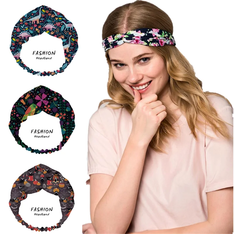 

Women Dinosaur Print Bandanas HairBands Turban Headwear Head Wrap Women Hair Accessories for Women girls Hair Bands ladies Hoop