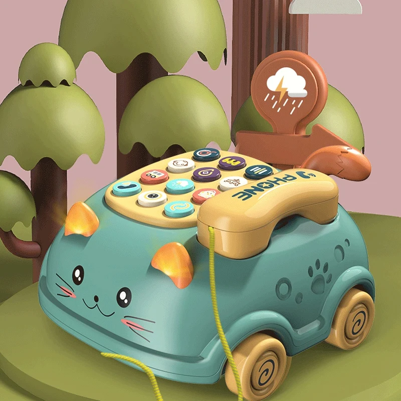 

Детские игрушки для музыкального обучения, игрушка для раннего развития, Детская имитация телефона, игрушка светильник кой музыки, детские ...