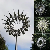 rotating metal windmill 3d wind dynamics wind catcher outdoor garden lawn weather vane yard decoration