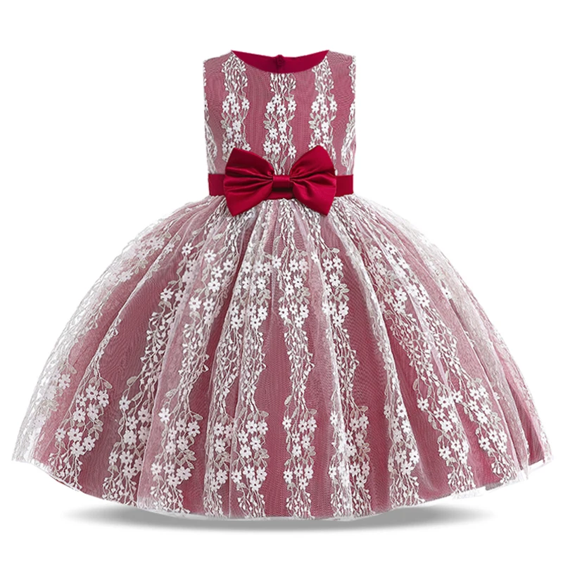 

Детское вечернее кружевное платье для выпускного вечера для девочек на свадьбу с бантом сетчатый Рождественский костюм принцессы Детское ...