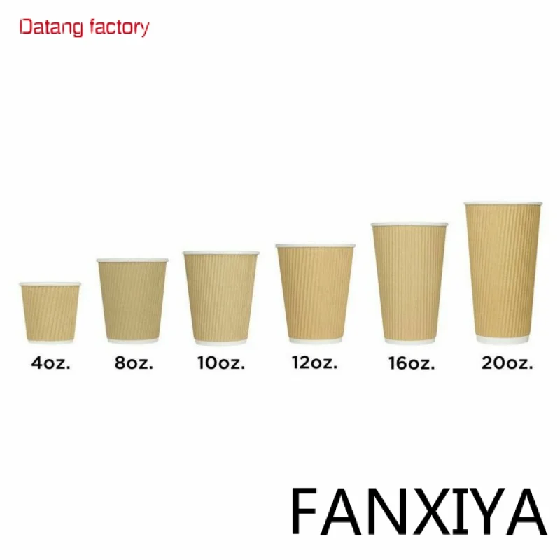 

Takeaway Eco-Friendly 8oz 10oz 12oz 16oz Food Grade Printing Disposable Ripple Wall Paper Coffee Cup