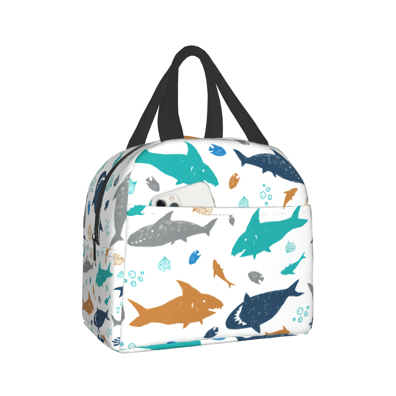 

Marine Starfish Ocean Sea Fish Insulated Lunch Tote Bag for Women Kids Cute Animal Underwater Lunch Box for Picnic Travel Office