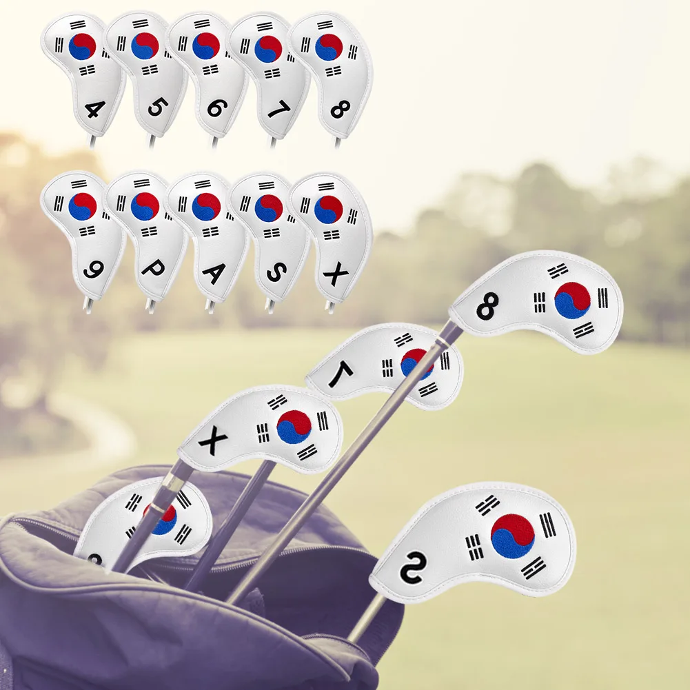 

Korean Flag Golf Club Head Covers Waterproof Durable PU Golf Putter Cover Universal Cut Resistant Portable Sporting Accessories