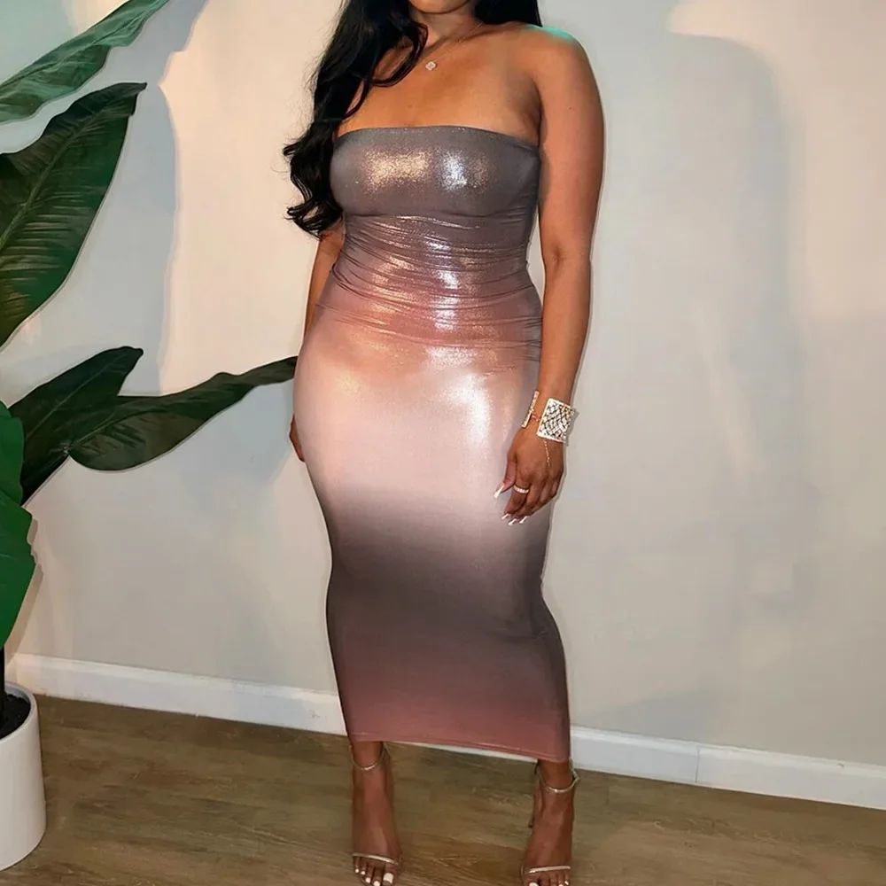 Новое поступление лета 2024 платье без рукавов с открытой спиной и градиентом