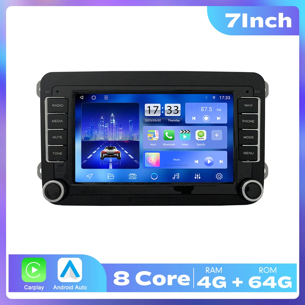 

7/8/9 дюймов 2Din Android восьмиядерный автомобильный радиоприемник стерео для VW Polo Golf Passat Skoda автомобильный мультимедийный DVD-плеер GPS RDS DSP Carplay