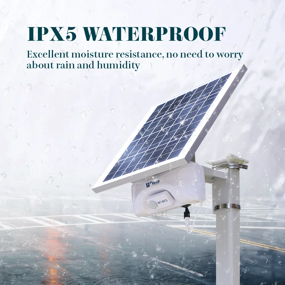 Outdoor Waterproof IPX5 110dB MP3 Wireless Infrared Human Body Motion Detector Induction Solar Alarm enlarge