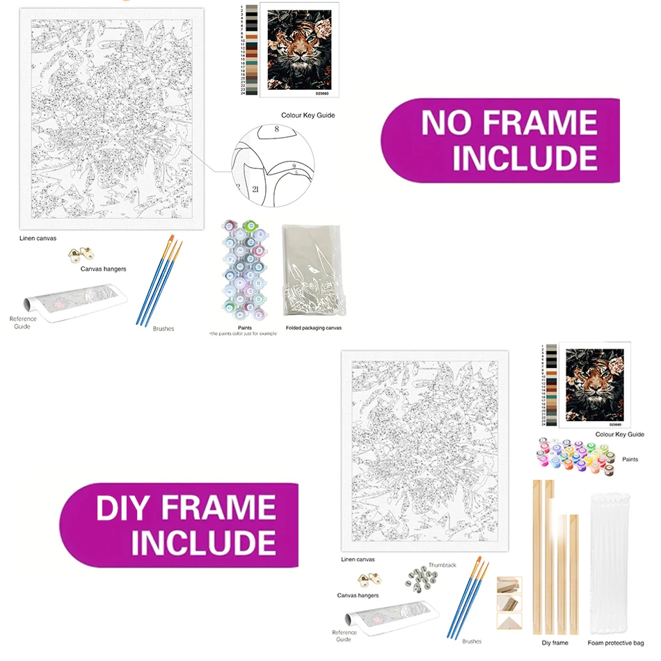 Картина по номерам на холсте Кот с рамкой