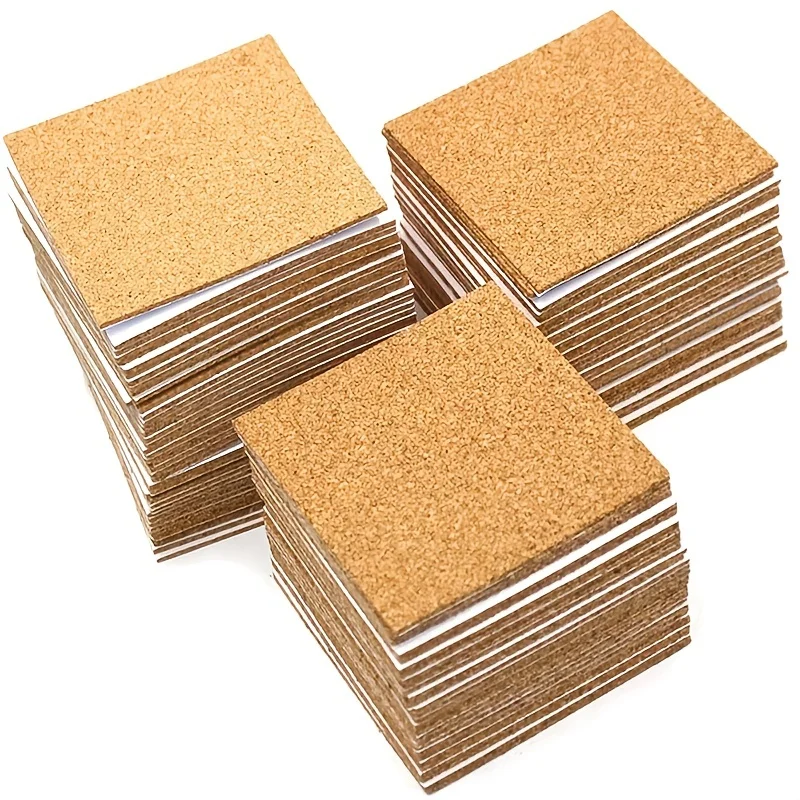 

20PCs/Set Self-Adhesive Cork Coasters Square for DIY 4"x 4" Cork Circle Cork Tiles Mat Sheets with Strong Adhesive Craft Office