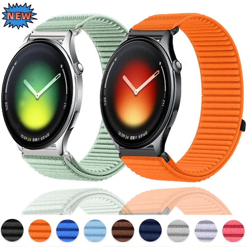 Фото Ремешок из нейлоновой тесьмы с волнистым узором 18 мм, 20 мм, 22 мм для Xiaomi 5/S5-4-3-2, удобный браслет для Oneplus Watch 4-Lite-3/Realme Watch 5 S №1