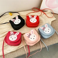 cute pink kids wallet small shoulder bags fashion baby girl bow rabbit coin purse handbags lovely childrens mini messenger bags