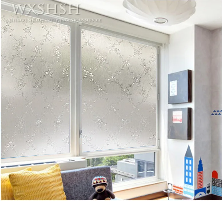 

23.6" X 157.4" Static Cling Non Adhesive Window Privacy Film,Decorative Anti UV Heat Control Window Cling Sticker For Home
