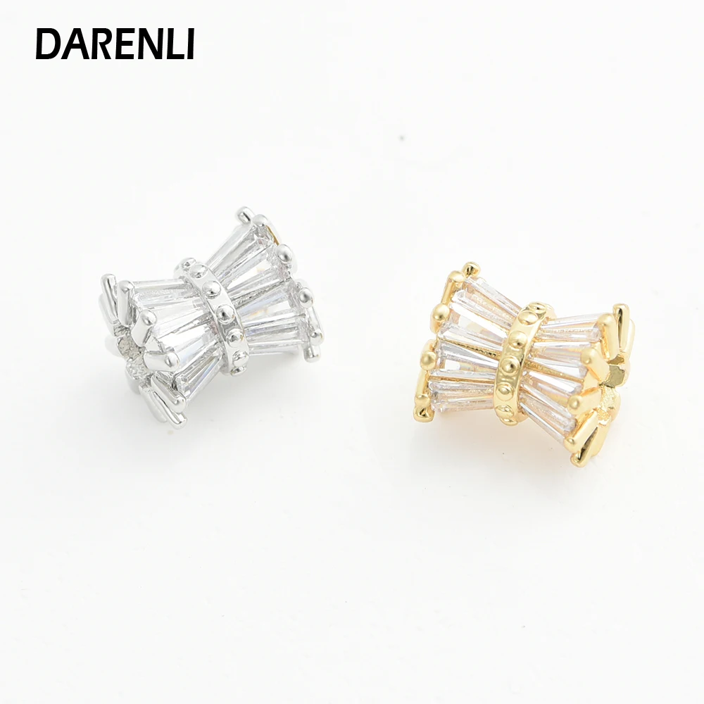 DARENLI 2 шт. цветочные латунные бусины с цирконом DIY женский браслет ожерелье