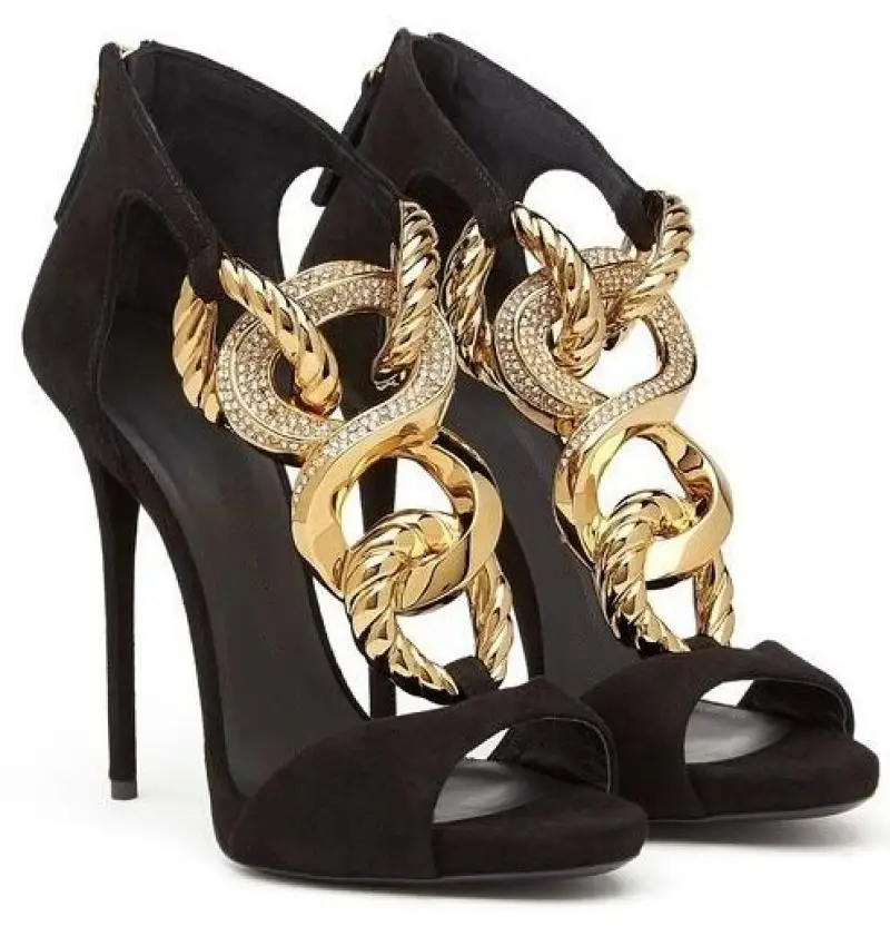 

Сандалии женские на тонком высоком каблуке, босоножки золотого цвета, с открытым носком, летняя обувь