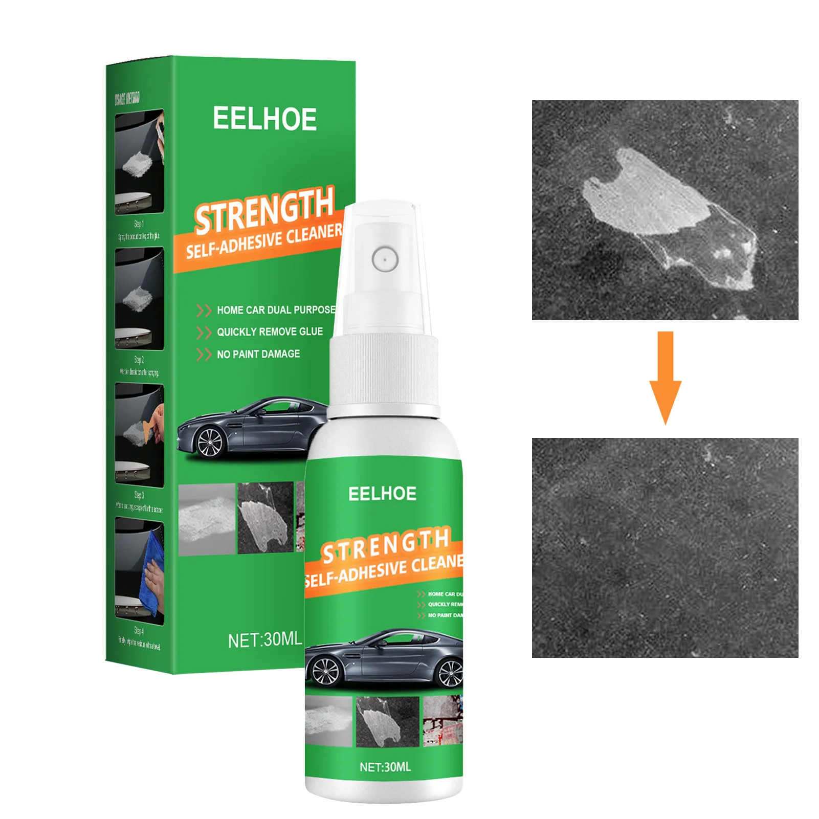 

30ML Multi-Purpose Quick Easy Adhesive Remover Cleaner Car Wall Sticker Glass Label Glue Residues Removal Agent Spray