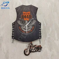 Motorcycle Vest Wall Clock Hanging Clock for Home Living Room Decoration Retro Coffee Office Wall Decor Art Man's Birthday Gifts