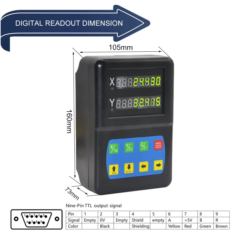 Ditron DL50 1 axis/2 axis /3 Axis DRO Digital Readout with Linear Glass Scale for Milling Machine Lathe |