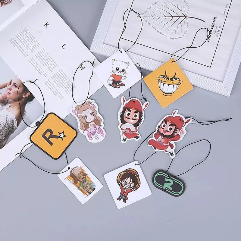 Cena 50 Sztuk Niestandardowy Odświeżacz Powietrza Do Samochodu Twoje Własne Logo Papier Perfumy Wisząca Karta Personalizuj Projekt Dla Szafa Sypialniana Shoebox łazienka