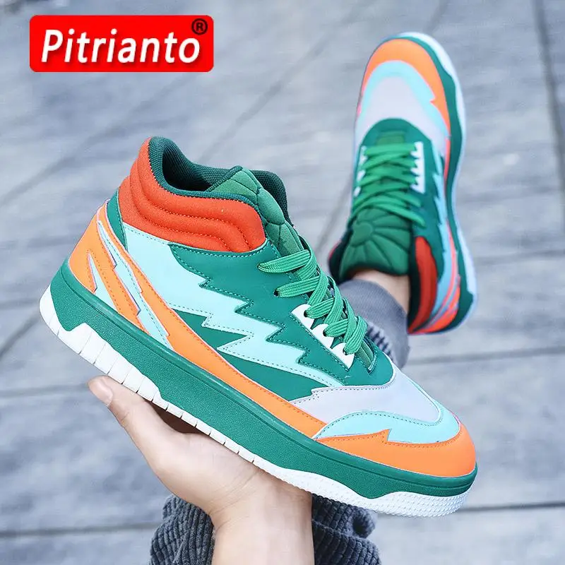 

Men's Casual Skateboarding Shoes High Top Sneakers Breathable Street Shoes Sports Shoes Hip Hop Walking Shoes Chaussure Homme