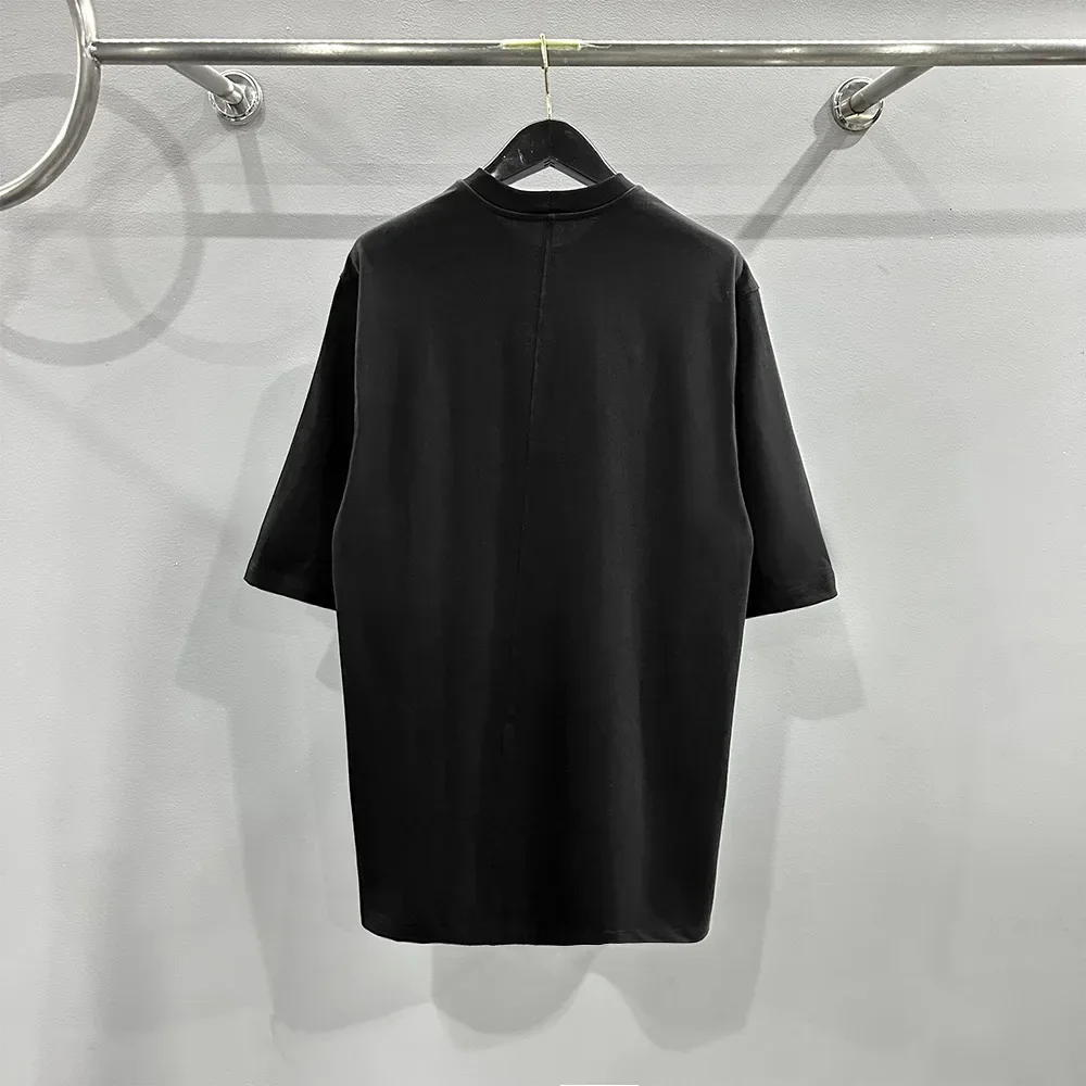 Фото TIFICY High Street темно-черные хлопковые топы Tshrits мужские свободные круглые короткие черно-белые футболки с короткими рукавами и короткими рукавами №4
