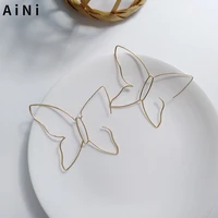 personality jewelry dangle earrings hot selling metal alloy gold color butterfly earrings women jewelry gift wholesale