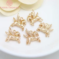 18966pcs 16x15mm 24k champagne gold color plated brass pegasus horse charms pendants high quality diy jewelry accessories