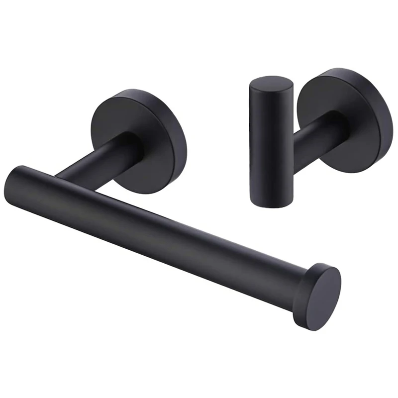 

LUDA Coat Hooks Toilet Paper Holder Stainless Steel Bathroom Accessories Set Of 2 Cloakroom Hooks Toilet Paper Holder