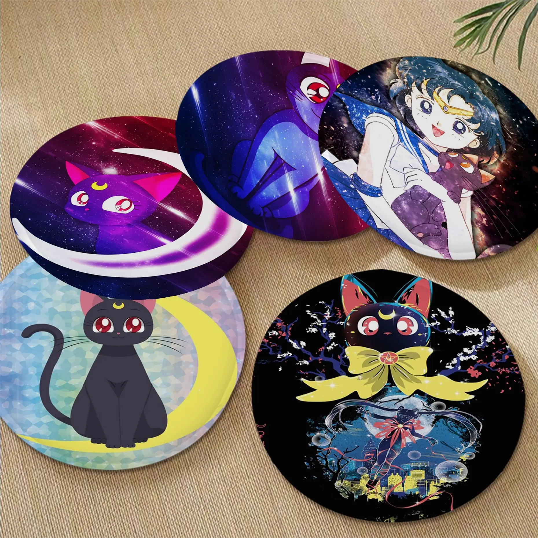 

BANDAI Sailor Moon Cat Tie Rope Stool Pad Home Kitchen Office Chair Seat Cushion Pads Sofa Seat 40x40cm Outdoor Garden Cushions