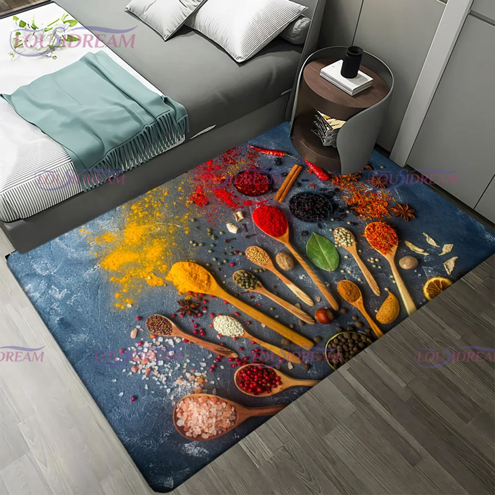 Волшебные приправы напольные коврики для кухни гостиной фланелевый ковер мягкий