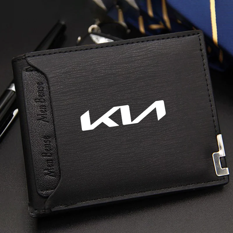

Кожаный кошелек для кредитных карт, портативный держатель, кошелек с эмблемой автомобиля для Kia Rio K5 K9 Ceed Sportage Cerato Soul Sorento Picanto Optima