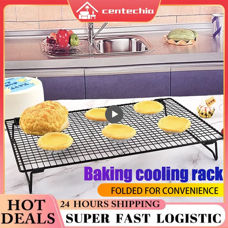 

Thickened Cooling Rack Cooling Grid Baking Tray For Baking Cake Pastry Bread Biscuit Dish Tray Nonstick Drip Dry Kitchen Gadgets