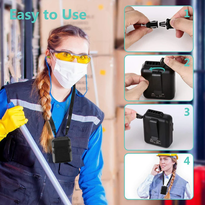 

Waist Fan Portable Handsfree USB Fan Mini Wearable Fan Strong Wind Cooling Fan With Rechargeable Battery For Camping, Fishing