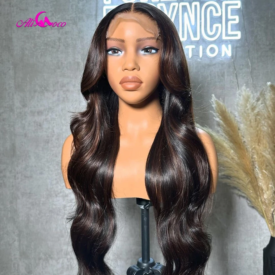 Выделите темно-коричневый 34 36 дюймов длинная длина объемная волна прозрачное