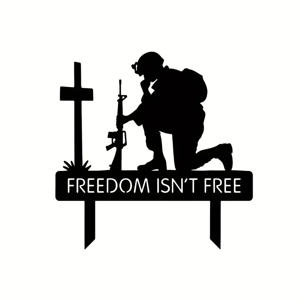 The Freedom Is Not Free Yard стойки военный Железный силуэт памяти для павших солдат