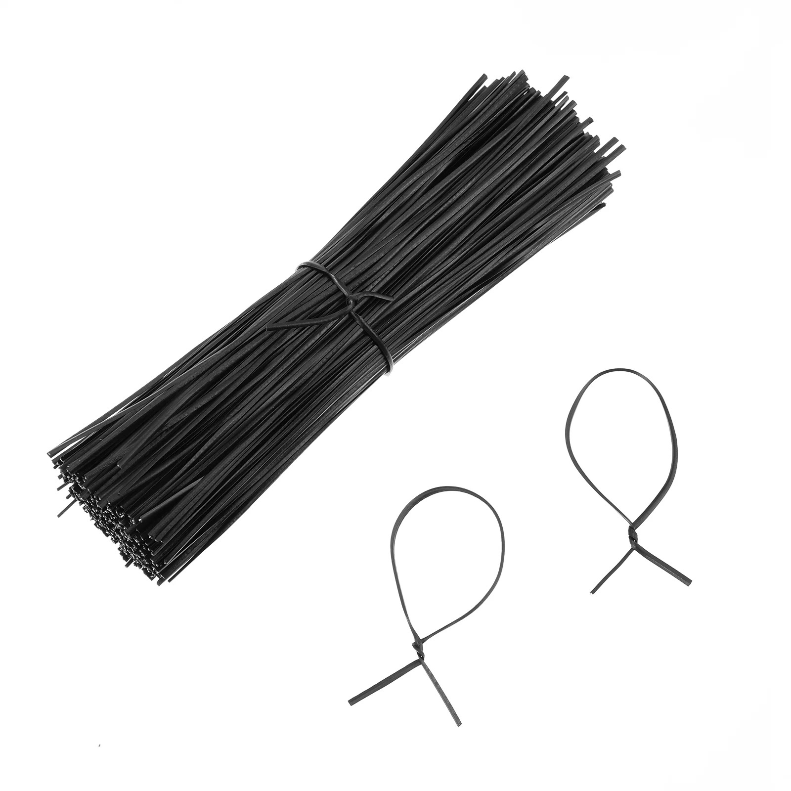 

WINOMO 500pcs Coated Iron Wire Twists Ties 15cm Cable Ties Organizer (Black)