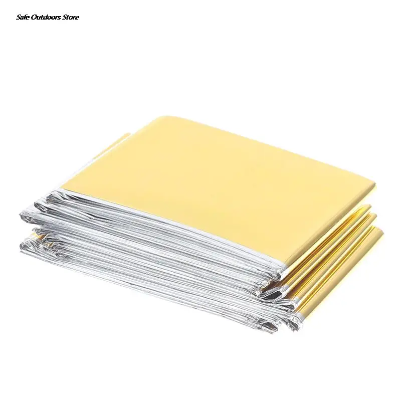 

Золотое аварийное зеленое военное спасательное ветрозащитное водонепроницаемое тепловое одеяло из фольги для кемпинга, походов