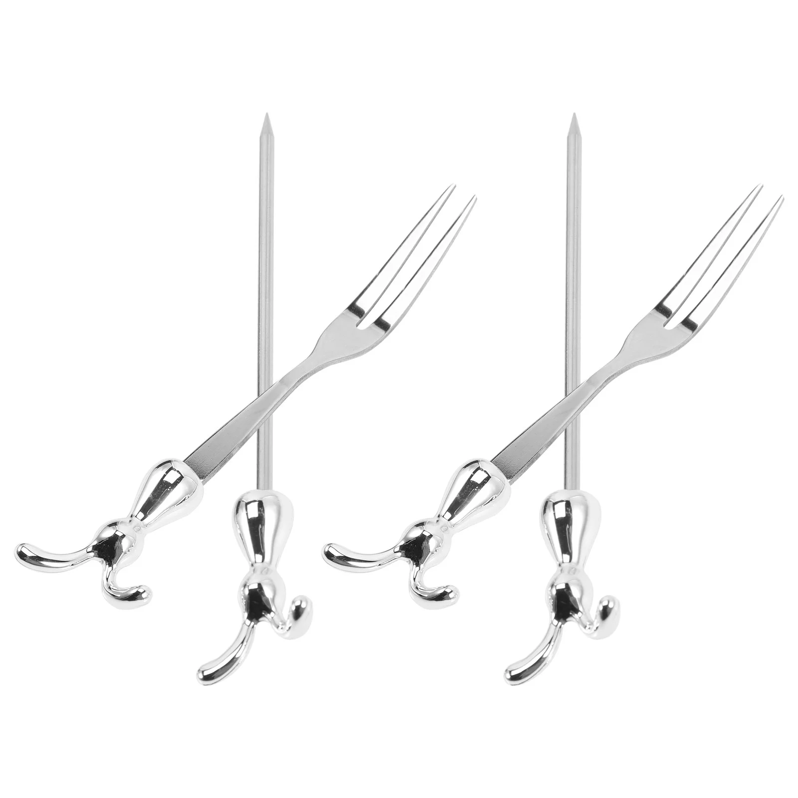 

Fork Set Forks Spoon Stainless Steel Dessert Spoons Picks Cake Cocktail Skewer Salad Fruit Mini Toothpicks Cheese Tableware Cute