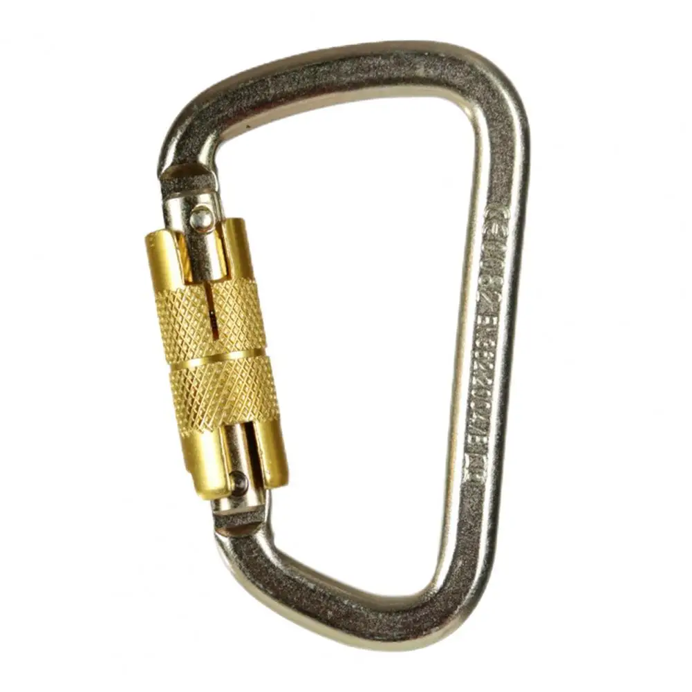

D Shaped Carabiner Climbing Accessories Anti-rust High Hardness Alloy Steel Safety Climbing Rock Carabiner Hook Outdoor
