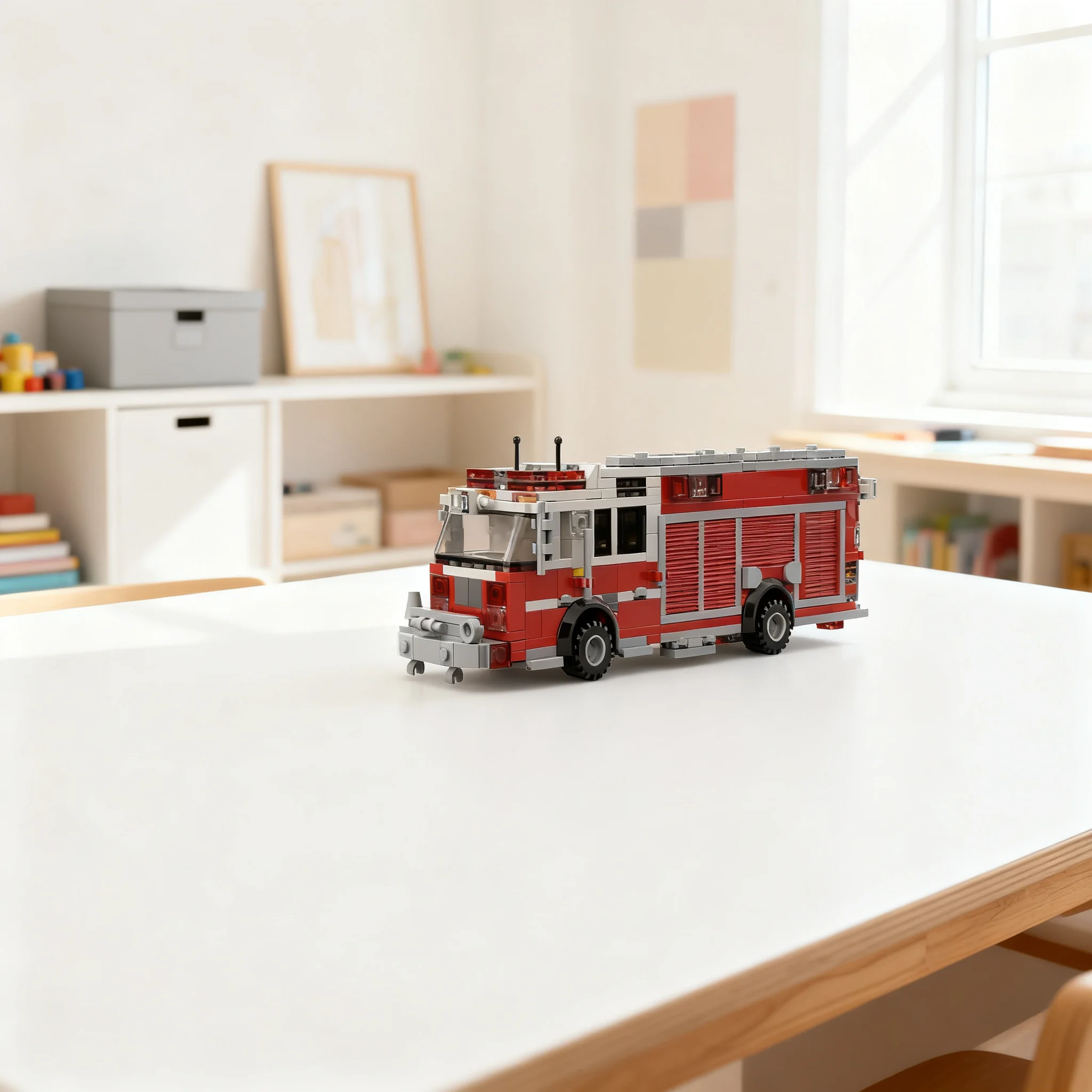 458 деталей MOC: Американская модель спасательной машины для сборки, конструктор, архитектурная игрушка, идея для рождественского подарка, креативный DIY-набор для детей (art.: 3920dc70bb7d3) - 3920dc70bb7d3