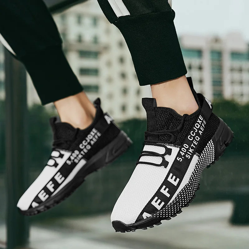 Men's Sneakers Fashion Lace-up Men's Sports Shoes Breathable Mesh Casual Sneakers For Male Summer Outdoor Running Shoes