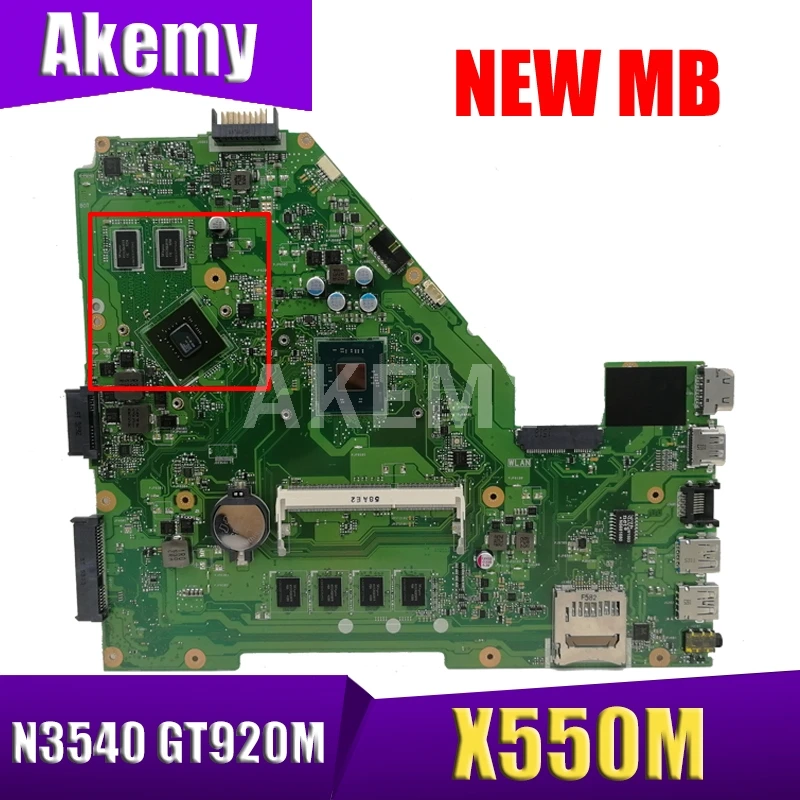 

Akemy X550MD original MainBoard for ASUS X550MJ X550M with 4GB-RAM N3540 GT920M Laptop Motherboard 90NB0830-R00071