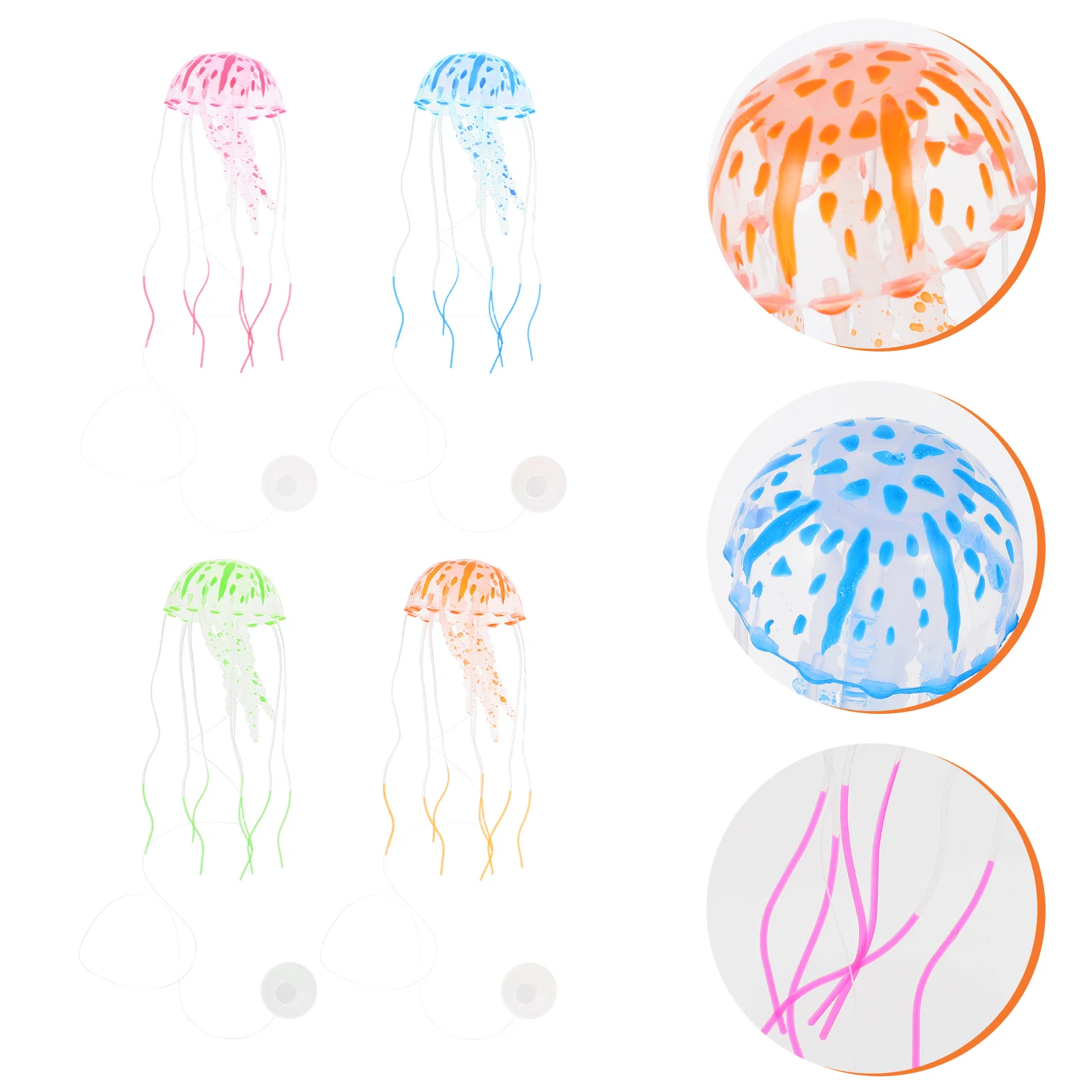 

Fish Tank Aquarium Decorations Decor Jellyfish Glowing Ornament Silicone Fluorescent Simulation Fake Landscaping Jelly Décor