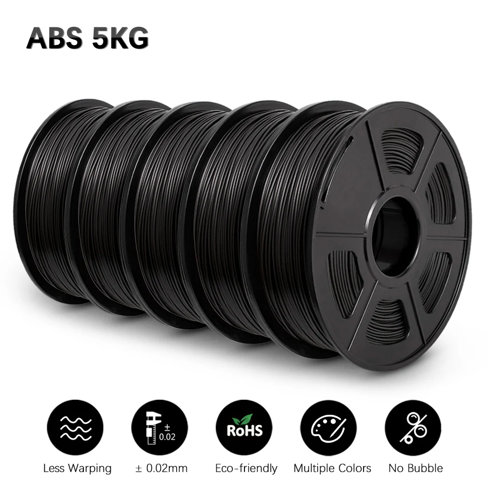 

ABS Filament 3D Printer For 3D Printe ABS Plastic Filament 1KG 5 Rolls/Set 1.75MM 10 Times Toughness Fast Shipping