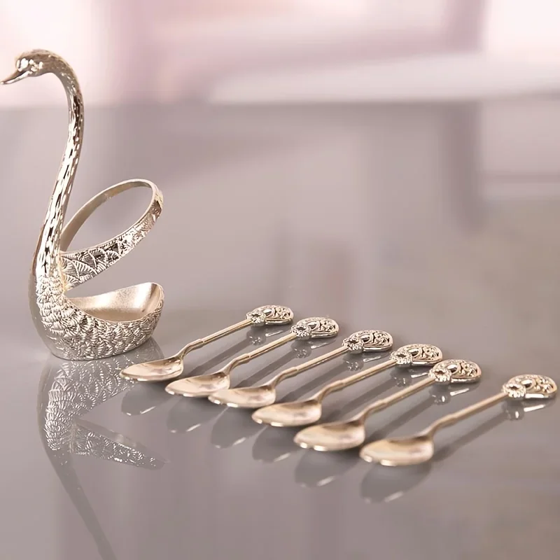 Креативный набор ложок для кофе из нержавеющей стали состоящий 7 предметов с