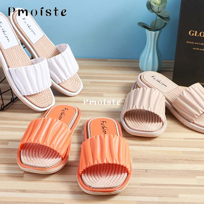 Slippers Women for Home Summer 2023 EVA Slipper Wrinkl Designer Shoes Bathroom Breathable Sandals Non-slip Comfortable