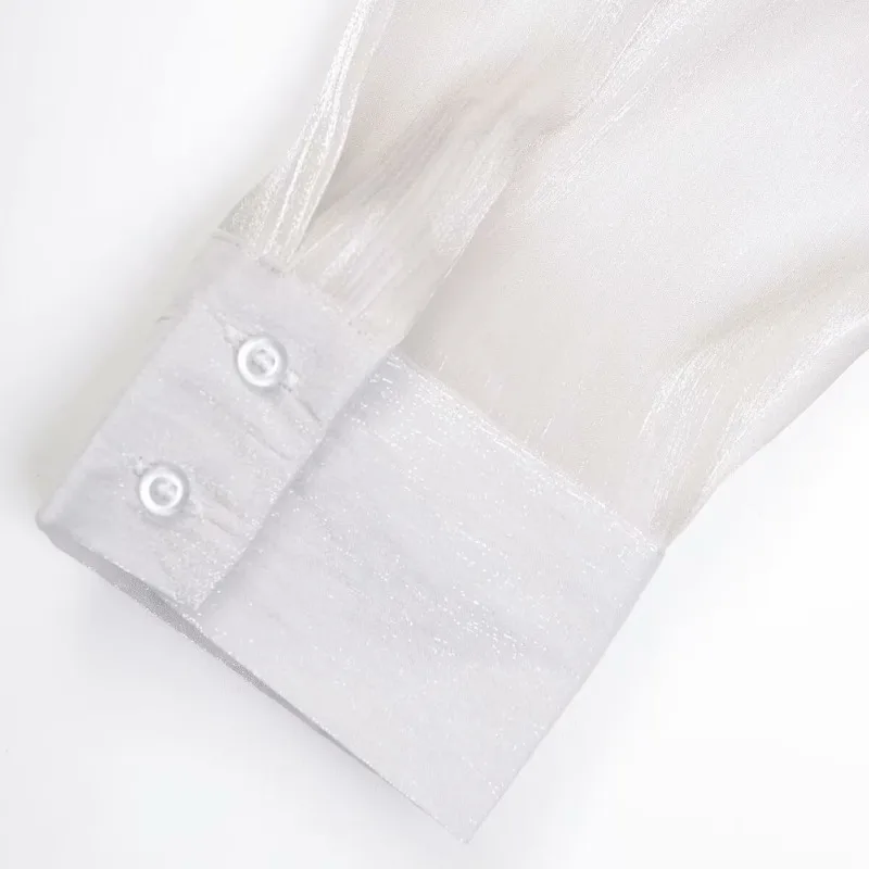 Белая блузка TRAF ZR 2024 Женские винтажные Роскошные шикарные блузки для леди