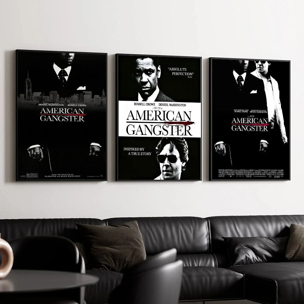 Американский гангстерский фильм черно-белый классический постер фильма холст