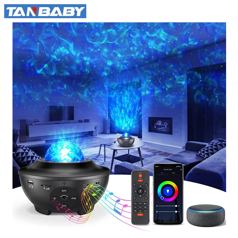Smart App Control Star Projector Light with Bluetooth Speaker for Kids Gift