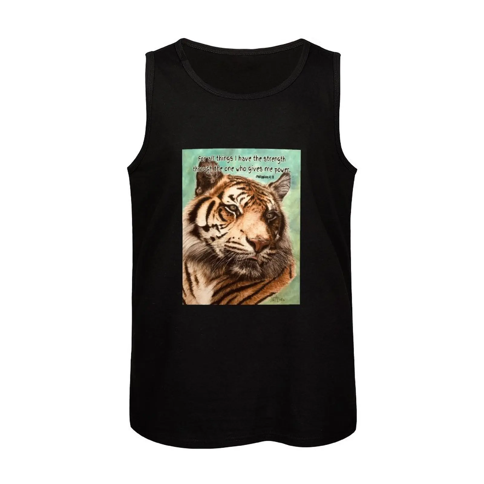 Будь сильным как тигр Филиппийцам 4:13 Майка футболки мужские Мужская спортивная