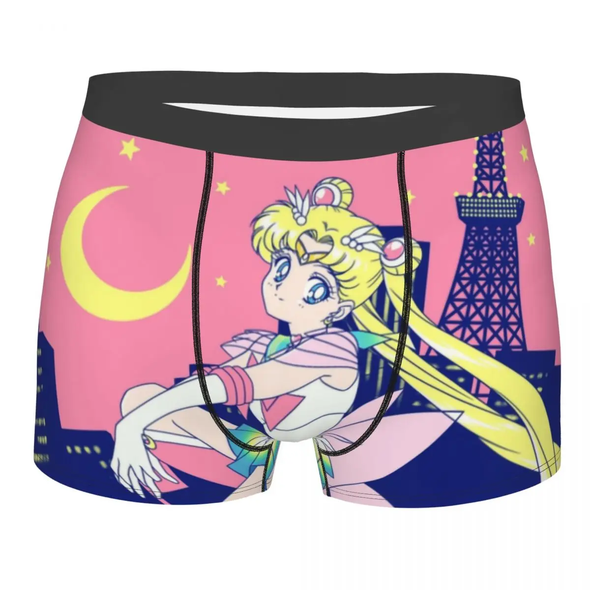 Шорты-боксеры Super Sailor Moon на заказ для Homme с 3D принтом Tokyo City Lights нижнее белье трусы