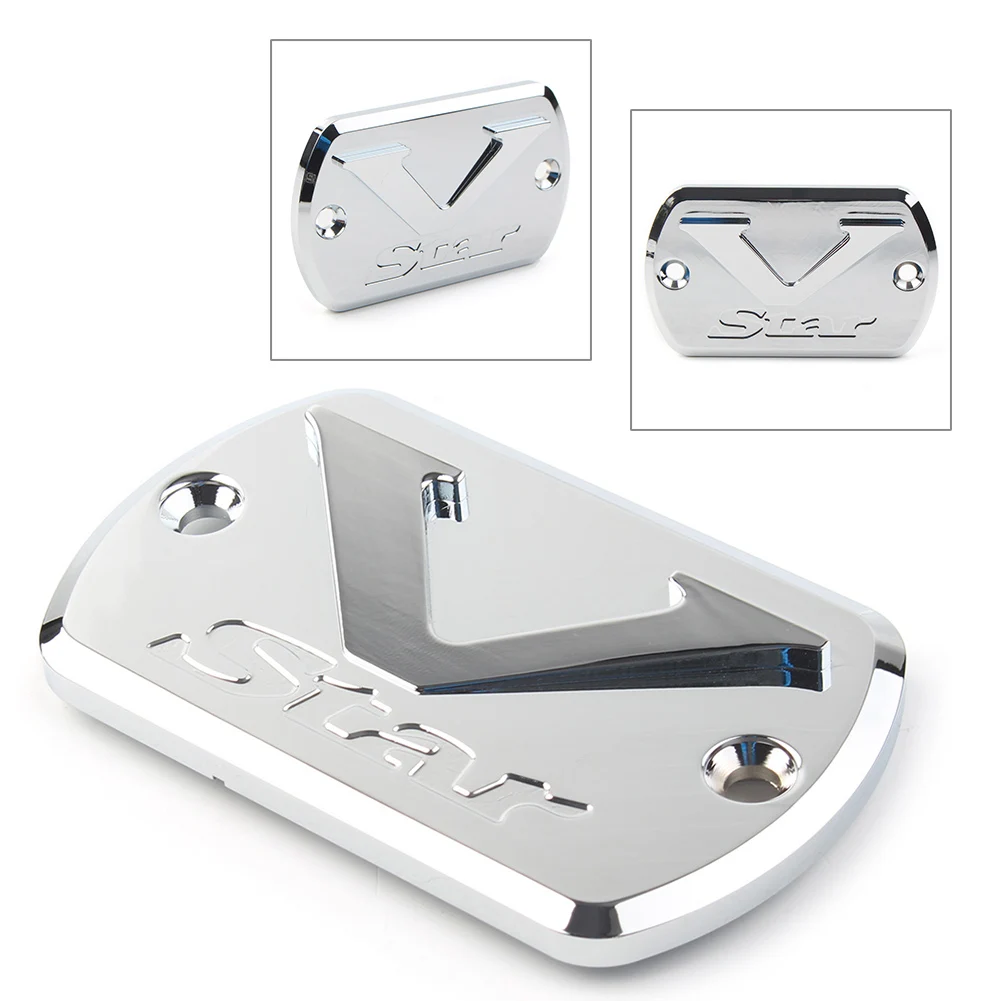 

Алюминиевая крышка бачка передней тормозной жидкости мотоцикла для Yamaha V Star XVS 650/950/1100/1300, хром/черный